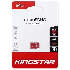 تصویر کارت حافظه microSDHC کینگ استار مدل 580X کلاس 10 استاندارد UHS-I U1 ظرفیت 64 گیگابایت 