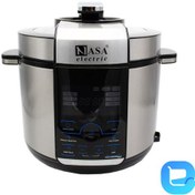 تصویر زودپز چند کاره ناسا الکتریک مدل NS-3076 ظرفیت ۵ لیتر با بدنه استیل 