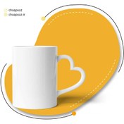 تصویر ماگ دسته قلبی ساده با طرح اختصاصی 