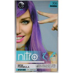 تصویر کیت رنگ مو نیترو پلاس رنگ یاسی شماره 306 Nitro Plus Hair & Eyebrow Color Kit 100ml NO 306