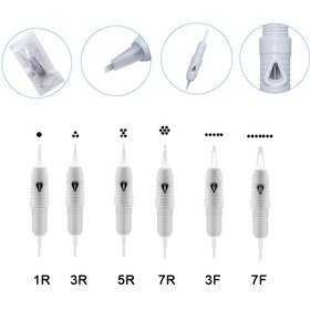 تصویر سوزن تتو ابرو مناسب دستگاه کارتریج پیچی مدل 5 سر فلت 5F 