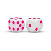 تصویر تاس پرسیژن آمریکایی اصل سفید خال صورتی کد دار 