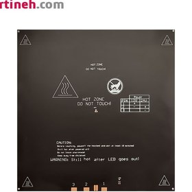 تصویر هیت بد تمام آلومینیومی MK3 سایز ۳۰۰*۳۰۰ میلیمتر رنگ مشکی 24-12 ولت MK3 300*300mm Aluminium Heated Bed 12-24V