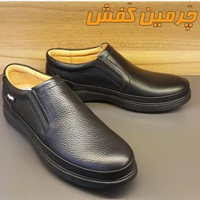 تصویر کفش تمام چرم مردانه و طبی نایت تبریز مدل فرانسی بدون بند کد 17947 Night men's leather sport shoes