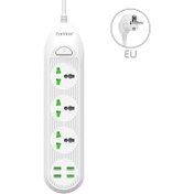 تصویر چند راهی و شارژر 3 سوکت و 4 یو اس بی ارلدام Earldom ES-SC03 EU Smart Power Strip 