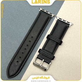 تصویر لارنس | قیمت و خرید بند اپل واچ Mont Blanc مدل Bonded Leather سری 38/40/41mm رنگ Black 