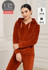 تصویر ست هودی و شلوار بافت حوله ای زنانه - M Lounge Set