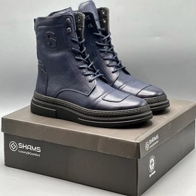 تصویر نیم بوت تمام چرم شمس مدل سوبارو3 - زرشکی / 44 Natural leather boots