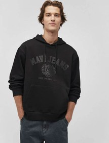 تصویر هودی مردانه ماوی اورجینال MAVI Printed Black Sweatshirt 