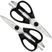 تصویر قیچی آشپزخانه مشکی جی فی نی GIFFINI مدل M84 مجموعه 2 عددی 