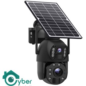 تصویر دوربین مینی اسپیددام خورشیدی سیمکارتی دو لنز (V.2) 8MP 4G LTE زوم 10X برابری مدل C60-980 UBOX 
