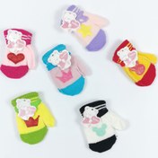 تصویر دستکش نوزادی تک انگشتی کاموا رنگی کد محصول:9917 |عمده |حداقل قابل سفارش:12عدد | 