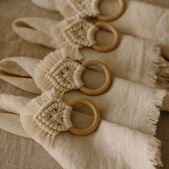 تصویر حلقه دستمال سفره رنگ شیری کد ۱۵۸۰ رنگ دلخواه شما halghe dastmal