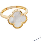 تصویر انگشتر ونکلیف با سنگ سفید 