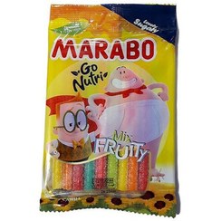 تصویر پاستیل لوله ای ایستاده مارابو مخلوط میوه ای 100 گرمی 