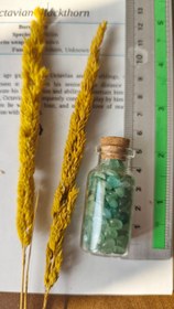 تصویر شیشه سنگ آونتورین سبز چیپسی سوراخ دار اصل طبیعی 