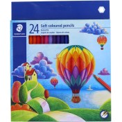 تصویر مداد رنگی استدلر ۲۴ رنگ جعبه مقوایی مدل Soft 