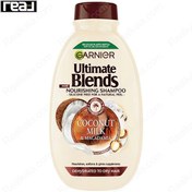 تصویر شامپو ترمیم کننده مو گارنیر شیرنارگیل و ماکادمیا Garnier Fructis Ultimate Blends Coconut Milk and Macadamia For Dehydrated To Dry Hair Shampoo 400ml 