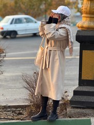 تصویر پالتو زنانه - استخونی / سایز 