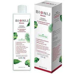 تصویر شامپو گیاهی Miracle مخصوص موهای هایلایت، رنگ یا کراتین شده بیونیج250 میل Bionij Miracle Herbal Shampoo For Colored Hair 250 Ml