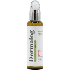 تصویر سرم روشن کننده درمالوگ حجم ۵۰ میلی لیتر ویتامین سی و هیالورونیک اسید 