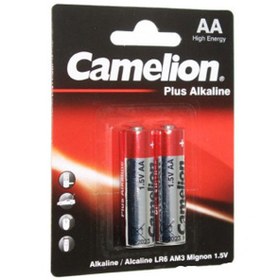 تصویر باتری دوتایی قلمی پلاس آلکالاین کملیون مدل Camelion Plus Alkaline LR6-BP2 1.5V D 