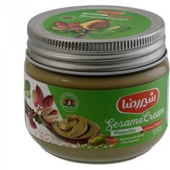 تصویر شیر رضا کرم کنجد پسته ای شیشه 200گ 