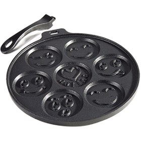 تصویر تابه پنکیک پز چدن (با دسته متحرک) نالینو کد 0129 Cast iron pancake pan (with movable handle) Nalino code 0129