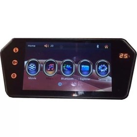 تصویر مانیتور آینه ای خودرو 7 اینچی لمسی دماسنج دار Rearview Mirror car Touch Screen 7Inch 1080p MP5