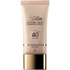 تصویر کرم ضد آفتاب کرم پودری انواع پوست مدیسان بژ روشن Medisun For All Skin SPF40 Foundation