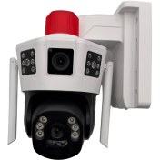 تصویر دوربین سولار دو لنز O-Kam Pro TD36-4G یک لنز ثابت یک لنز چرخشی ۳۶۰ درجه چپ و راست ۹۰ درجه بالا و پایین 