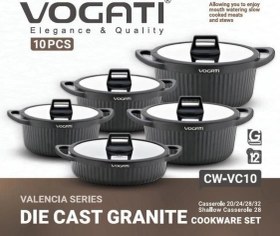 تصویر سرویس قابلمه وگاتی مدل CW-VC10 گرانیتی ۱۰ پارچه 