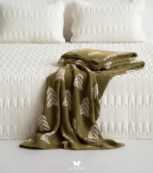 تصویر شال مبل و تخت زیتونی مدل کنج 