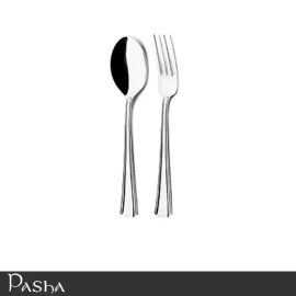 تصویر سرويس قاشق و چنگال 12 پارچه پاشا مدل ورونا استیل براق Set of 12 pasha dining cloths, verona model, glossy