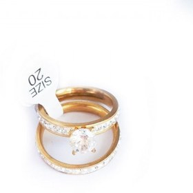 تصویر حلقه تک نگین و پشت حلقه استیل Golden Steel Wedding Ring ا Golden Steel Wedding Ring Golden Steel Wedding Ring