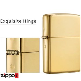 تصویر فندک زیپو اصل Zippo HP Brass Armor کد 169 Zippo High Polish Brass Armor Heavy 169