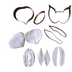 تصویر ست گلسازی کاتر و وینر فوندانت مدل گل ارکیده اسلیپر مجموعه 13 عددی 