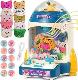 تصویر Bambibo Mini Claw Machine برای بچه ها - موشک آبی قبل از مونتاژ شده ، ماشین فروش مینی | دستگاه های بازی های اسباب بازی های داخلی برای خانه | بازی Mini Arcade با موسیقی | بازی Mini Arcade برای بچه ها 3-8 ساله Bambibo Mini Claw Machine for Kids - Pre Assembled Blue Rocket Shaped, Mini Vending Machine | Indoor Toys Arcade Machines for Home | Mini Arcade Game with Music | Mini Arcade Game for Kids Age 3-8