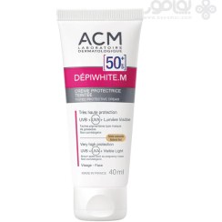 تصویر ضد آفتاب ضد لک رنگی ای سی ام مدل DEPIWHITE.M حاوی SPF50 +ACM DEPIWHITE.M TINTED PROTECTIVE CREAM SPF50