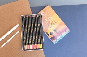 تصویر مداد رنگی 12 رنگ ام کیو مدل Light SKIN 