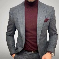 تصویر بافت مردانه یقه اسکی 