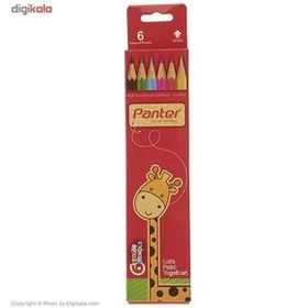 تصویر مداد رنگی 6 رنگ پنتر Panter PCP 101-6 Panter PCP 101-6 Color Pencil