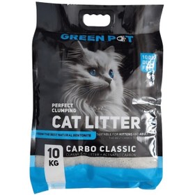 تصویر خاک گربه گرین پت کربن دار وزن ۱۰ کیلوگرم 