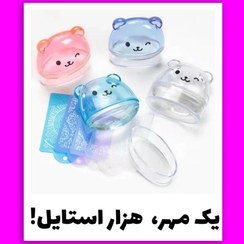 تصویر مهر ناخن خرسی + شابلون پلاستیکی 