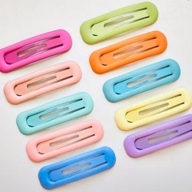 تصویر گیره تق تقی مو سایز متوسط جفت - ۲ عدد / آبی آسمانی 