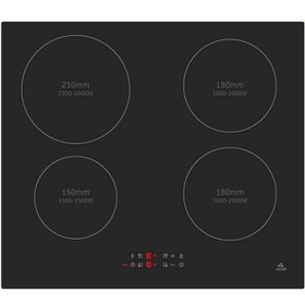 تصویر اجاق برقی چهار شعله 7200 وات برند ایوولی مدل INDUCTION HOB Evvoli EVBI–IH604B 