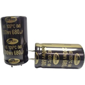 تصویر خازن الکترولیت 680UF 200V 