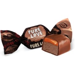 تصویر شکلات پذیرایی فله روسی کنتی Konti PURE LOVE Nougat نوقا کاکائویی با مغز کارامل 