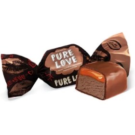 تصویر شکلات پذیرایی فله روسی کنتی Konti PURE LOVE Nougat نوقا کاکائویی با مغز کارامل 