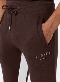 تصویر شلوار جگر با پنل لوگو و فیت باریک برند il sarto Logo Paneled Slim Fit Joggers